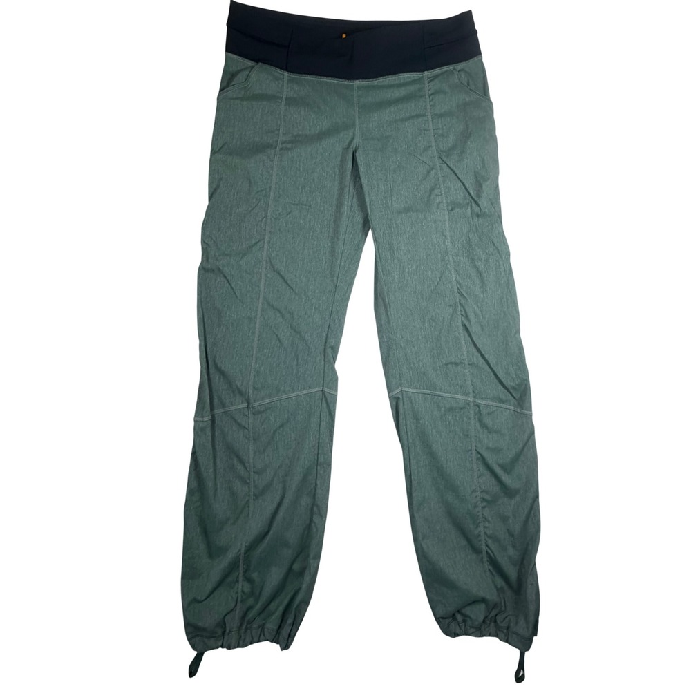 Lucy Activewear Pants Womens Large Green Heathered Hiking Yoga Cinch Hem Relaxed
